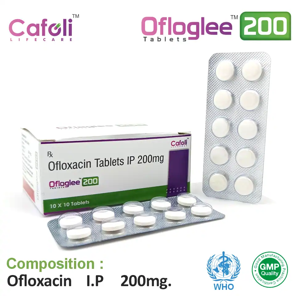 Ofloxacin (200mg) Tablet at best price in PCD Pharma Franchise for Bacterial Infection Treatment.
